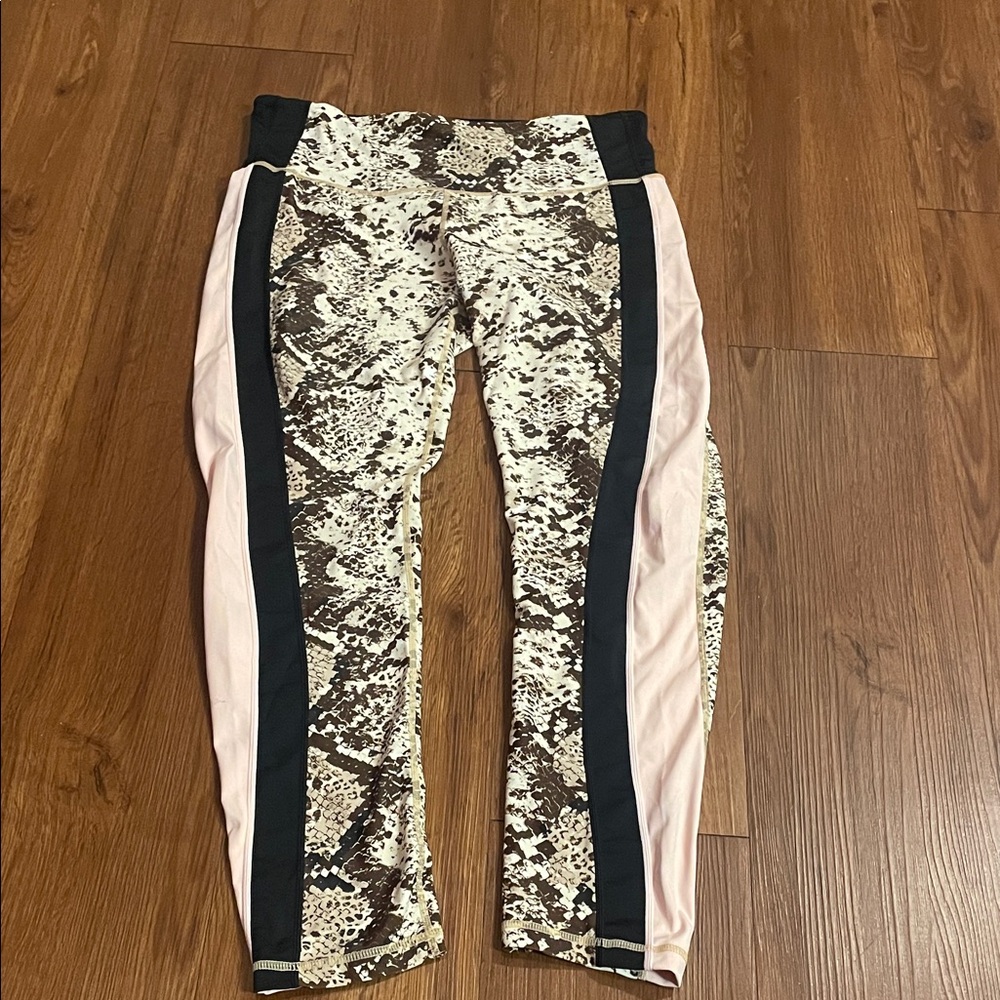Buddy Love Snake Print Leggings with Pink Detail